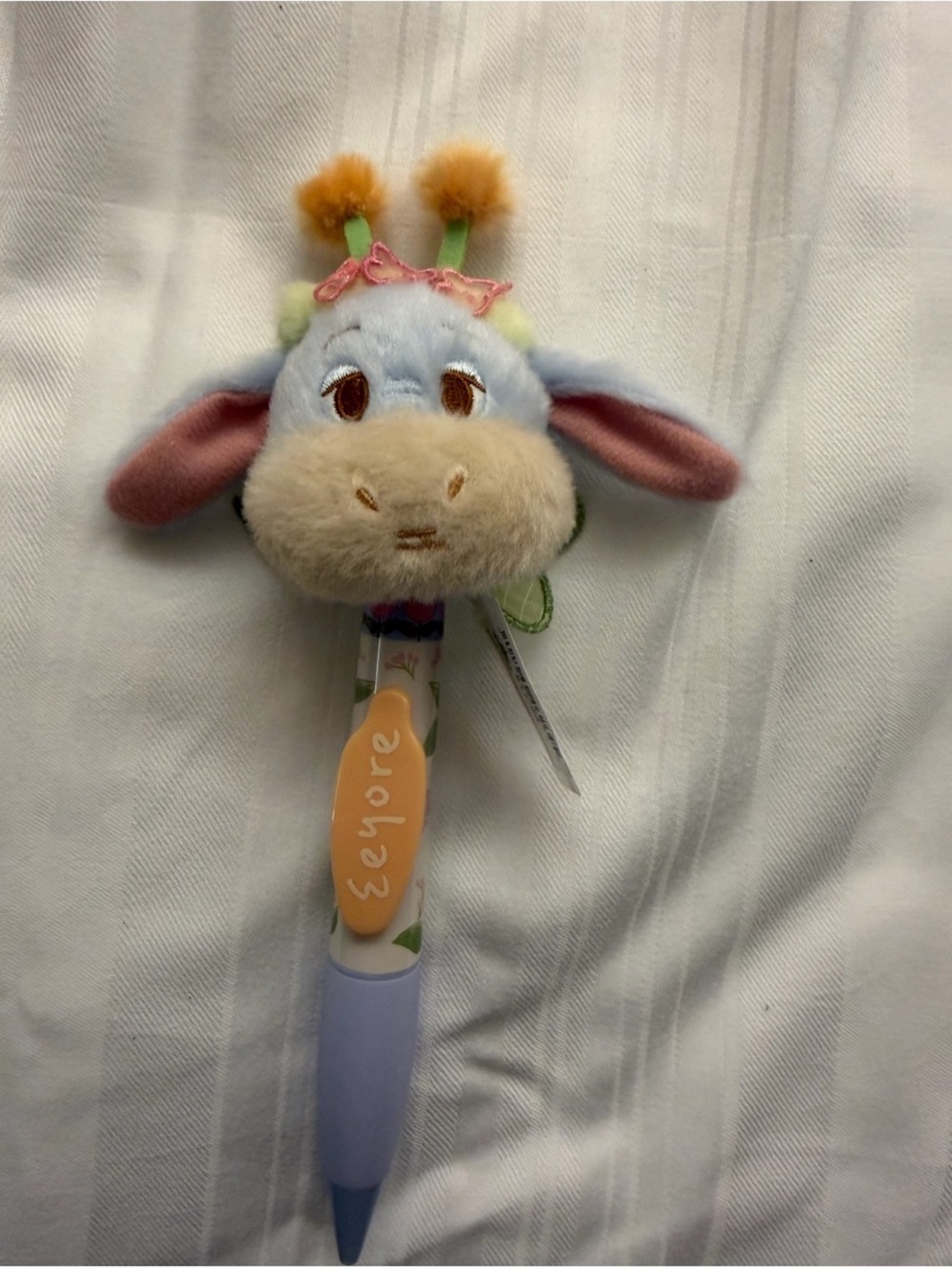 Disney Eeyore Plush Pen Topper in Light Blue, Pink and Cream